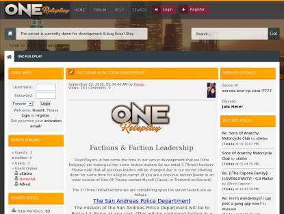 SAMP Сервер One Roleplay Mapping Server