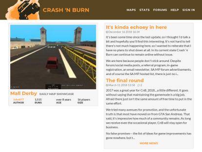 SAMP Сервер Crash 'n Burn Destruction Derby